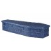 English Wicker / Willow Imperial Traditional Coffin – Dark Navy Blue.